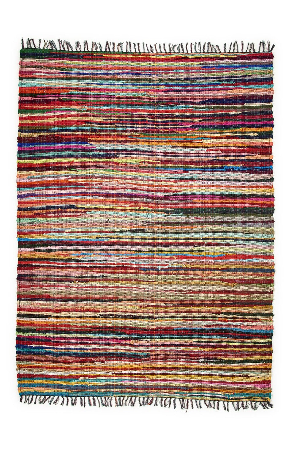 Assorted Large Cotton Multicolour Chindi Rug